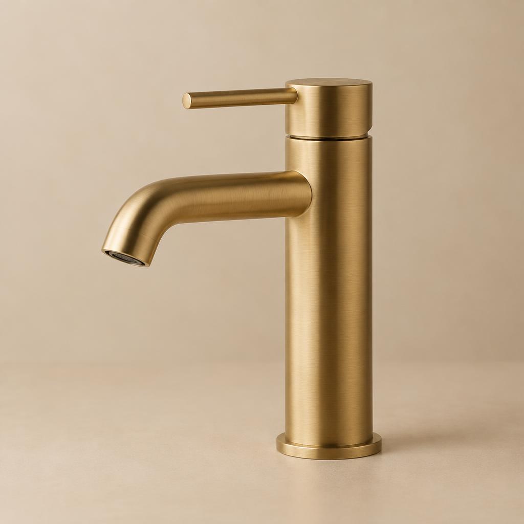 Wastafelkraan Ottone – Geborsteld messing
